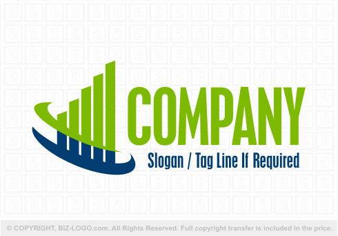 Logo 8239: Green and Blue Lines Logo