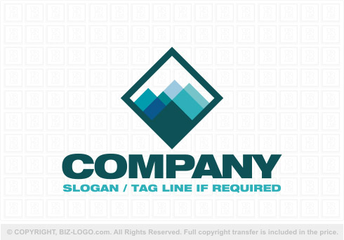 Logo 8168: Diamond Shape Mountain Logo