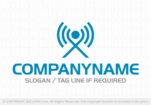 Logo 7695: WiFi Man Logo