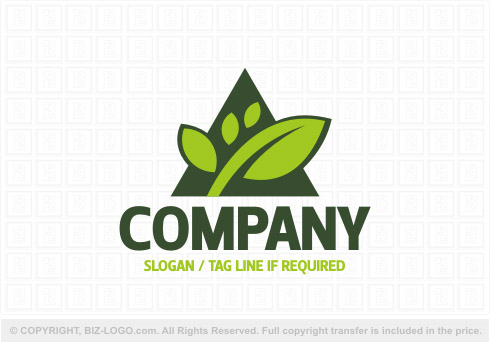 Logo 7960: Triangle and Leaves Logo