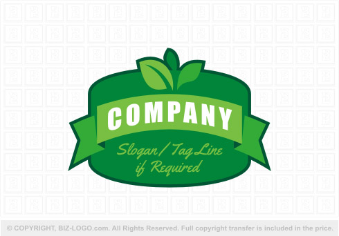 Logo 7493: Leaves and Banner Logo