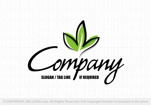 Logo 7495: Hand-Drawn Plant Logo