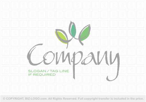 Logo 7490: Free-Hand Plant Logo