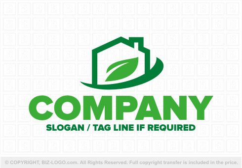 Logo 8096: Green Swoosh Real Estate Logo