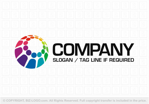 Logo 8093: Rainbow Computer Globe Logo