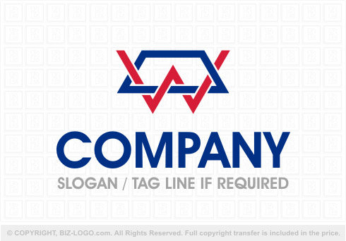 Logo 7850: Letter W Mountain Logo
