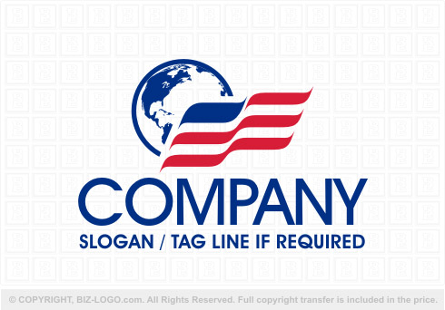 Logo 8178: American World Flag Logo