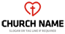 Red Heart Cross Church Logo