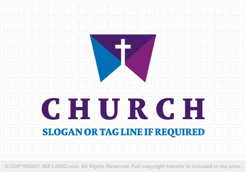 Logo 8585: Modern Purple And Blue Church Logo