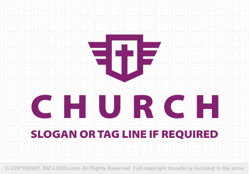 Logo 8586: Unique Purple Church Logo