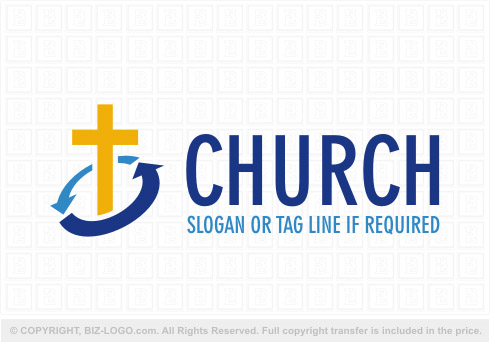Logo 8477: Arrows And Cross Church Logo