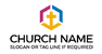 Colorful Hexagon Church Logo<br>Watermark will be removed in final logo.