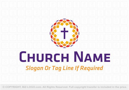 Logo 8483: Decorative Modern Church Logo
