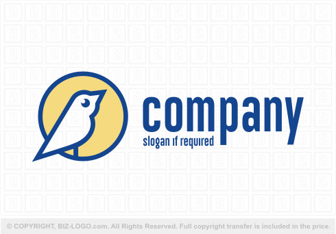 Logo 8523: Cute Bird In Circle Logo