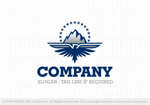 Logo 8449: Mountain and Eagle Logo