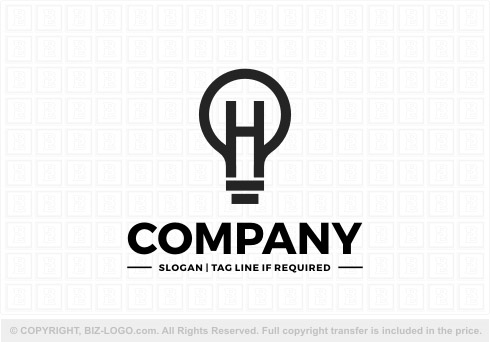 Logo 8457: Light Bulb Letter H Logo