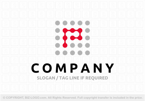 Logo 8490: Red Dotted Letter P Logo