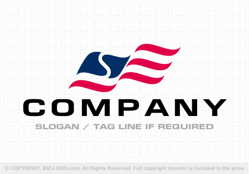 Logo 8645: American Flag Letter S Logo