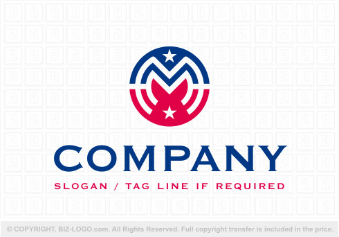 Logo 8673: USA Flag Letter M Logo