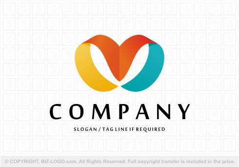 Logo 8678: Colorful Heart Shaped Letter M Logo