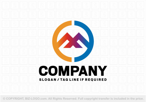 Logo 8688: Colorful Mountains Letter M Logo