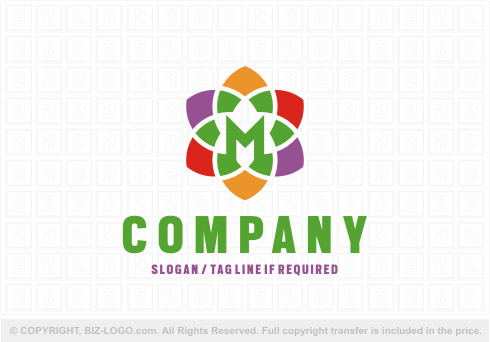 8662: Colorful Flower Letter M Logo