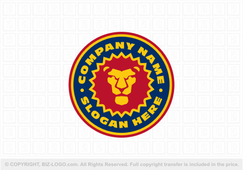8530: Modern Circle Lion Logo