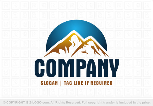 Logo 8536: Blue And Gold Mountain Logo