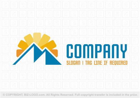 Logo 8540: Cool Mountain And Sun Logo