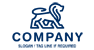 Monoline Blue Lion Logo