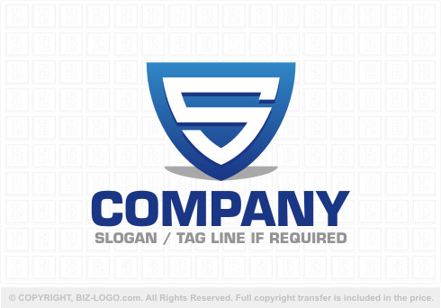Logo 8429: Blue Shield Letter S Logo