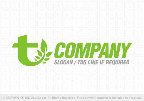 Logo 8628: Plant Letter T Logo