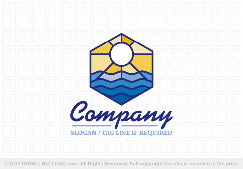 Logo 8416: Hexagon Ocean Travel Logo