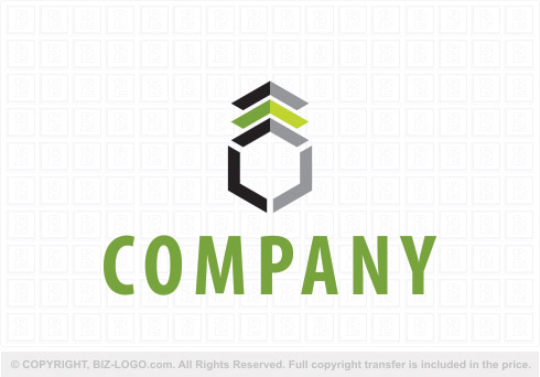 Logo 8697: Grey Hexagon Construction Logo 