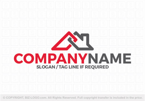 Logo 8698: Two Roof Construction Logo