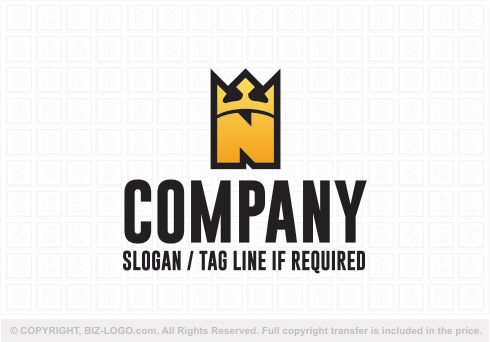 Logo 8705: Gold Crown Letter N Logo