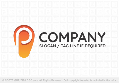 Logo 8734: Big Orang Letter P Logo