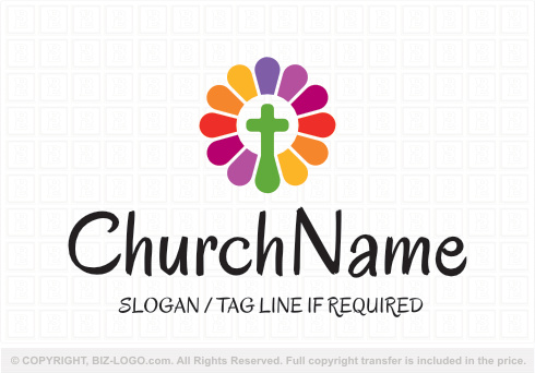 Logo 8808: Unique Colorful Church Logo