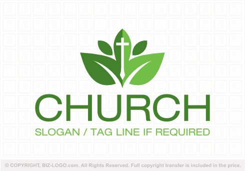 Logo 8803: Green Leaves Church Logo