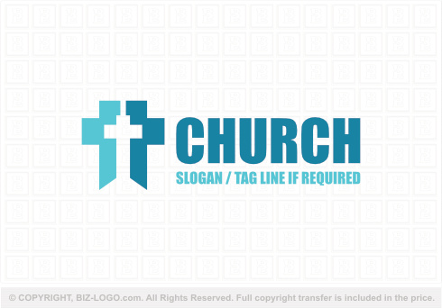 Logo 9002: 3D Cross Church Logo