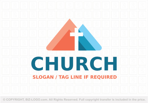 Logo 9008: Moder Triangle Cross Church Logo