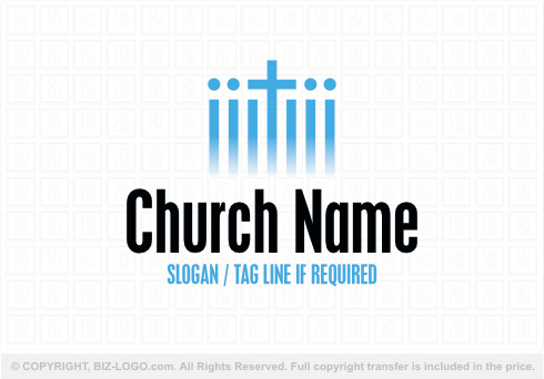 Logo 9312: Letter I And Cross Church Logo