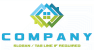 Green And Blue 3D Construction Logo