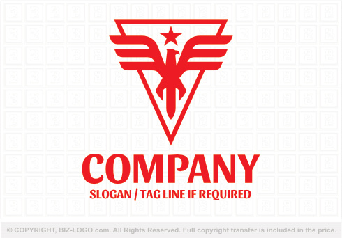 8936: Red Triangle Eagle Star Logo