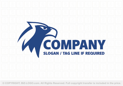 Logo 8934: Blue And White Eagle Head Logo