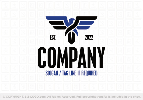 Logo 9298: Blue And Black Eagle Logo