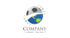 Football Shaped Globe Logo
