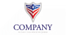 3D Shield USA Flag Logo