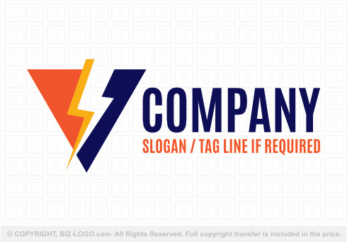 Logo 8843: Big Triangle Lightning Logo