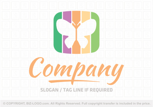 Logo 8845: Colorful Butterfly Logo